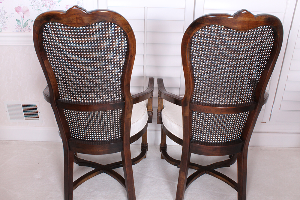 Country French Cane Back Dining Chairs