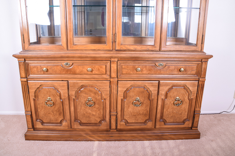 Thomasville Oak China Display Cabinet
