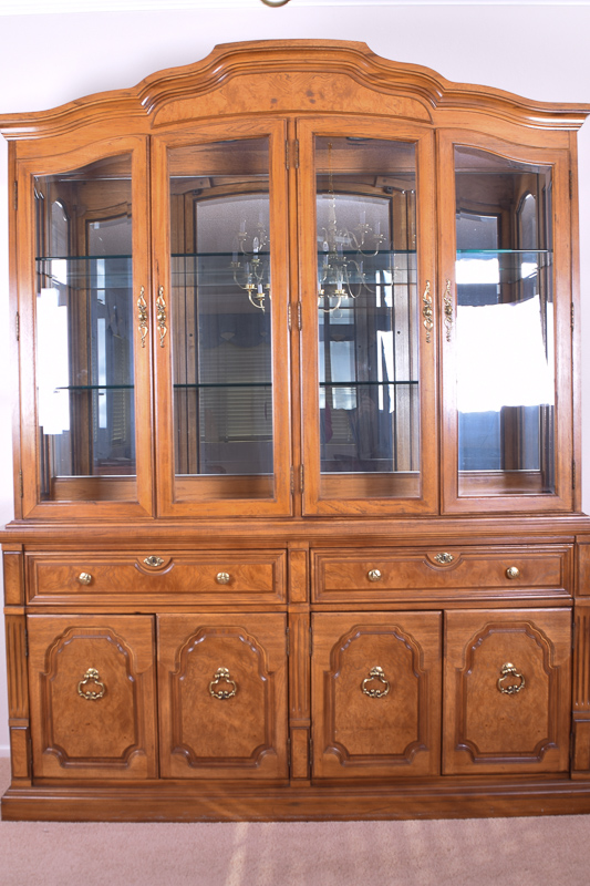 Thomasville Oak China Display Cabinet