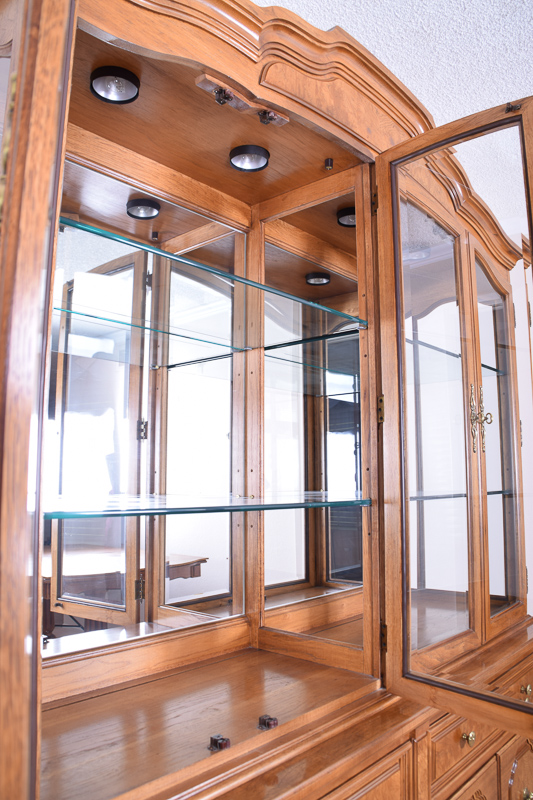 Thomasville Oak China Display Cabinet