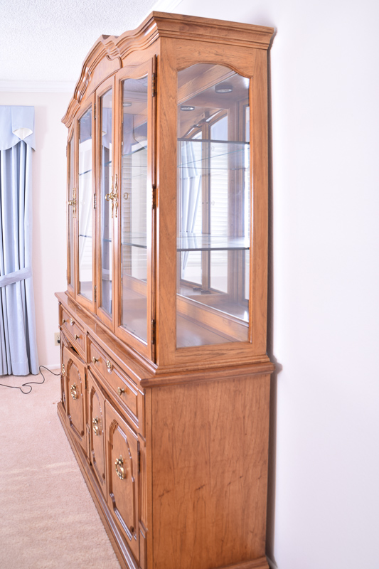 Thomasville Oak China Display Cabinet