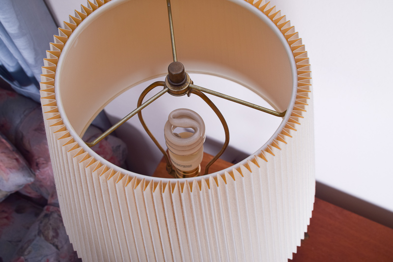 Brass Table Lamp with Blue Accent