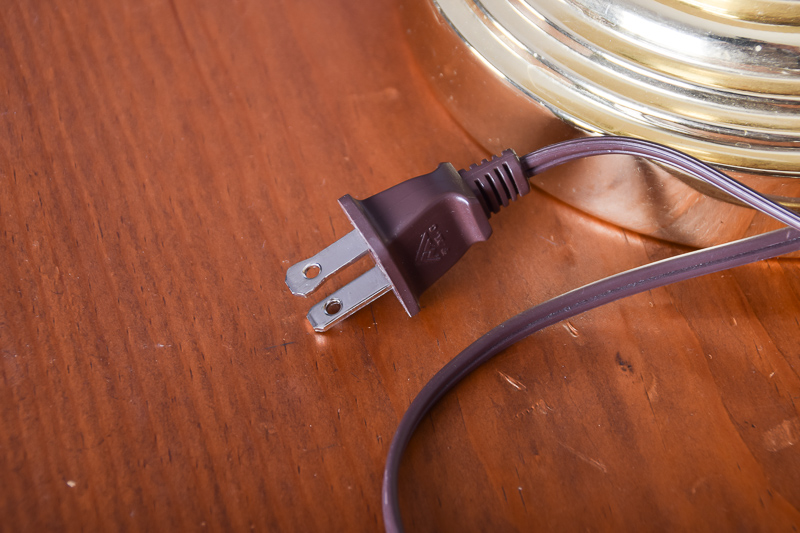 Brass Table Lamp with Blue Accent