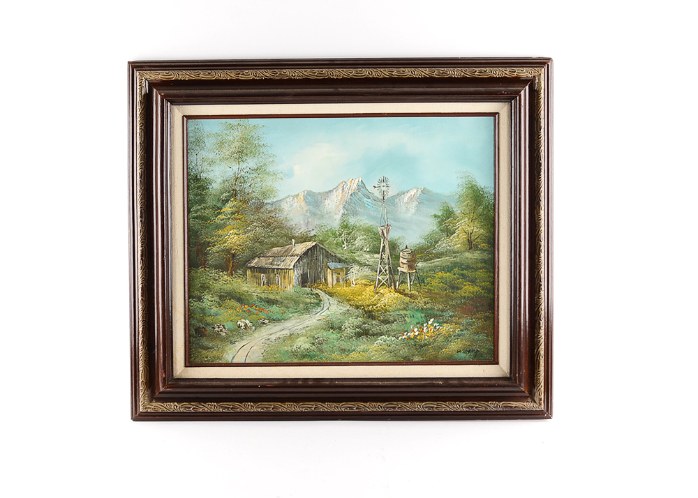 Rustic Mountain Painting