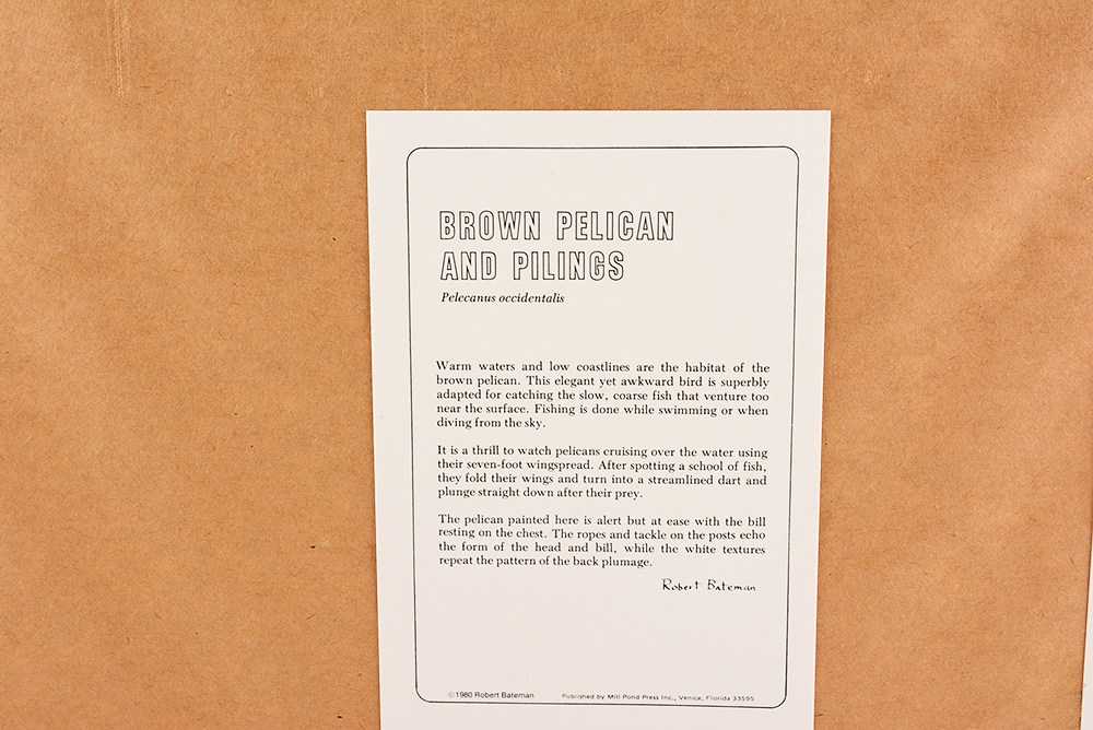 "Brown Pelican and Pilings" Limited Edition Offset Lithograph