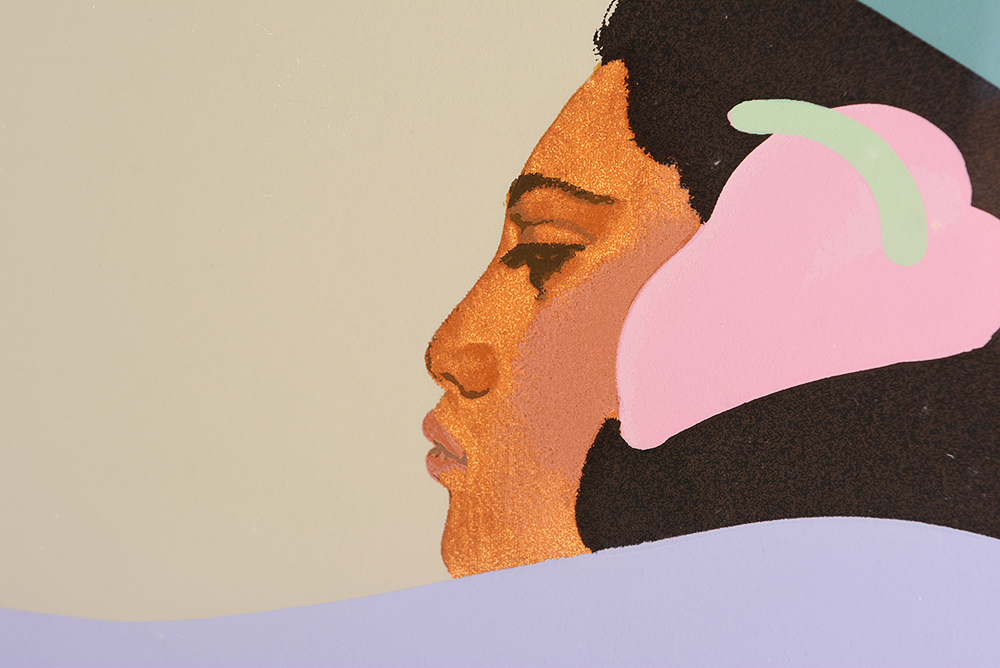 Lounging Polynesian Woman Serigraph by Pegge Hopper