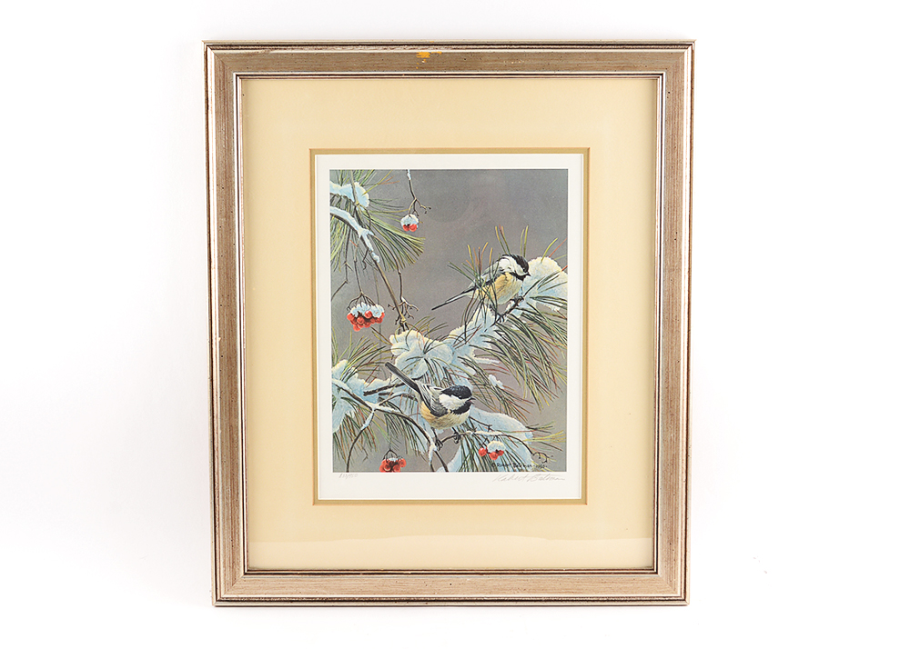 Robert Bateman "Winter Song-Chickadees" Limited Edition Print