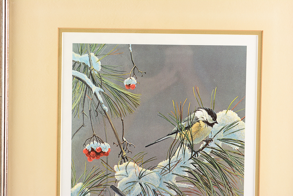 Robert Bateman "Winter Song-Chickadees" Limited Edition Print