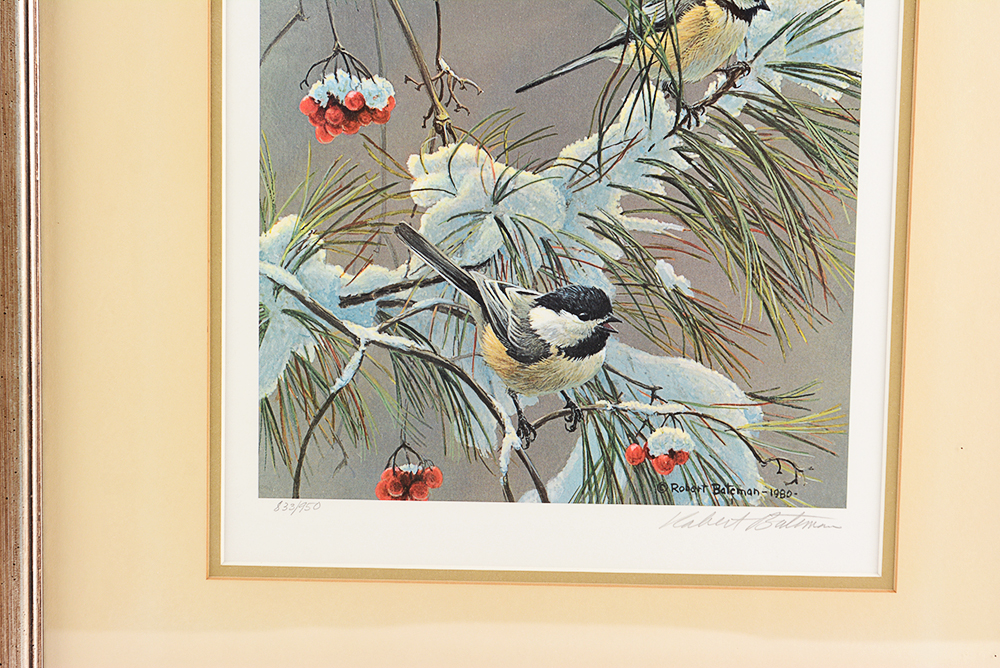 Robert Bateman "Winter Song-Chickadees" Limited Edition Print