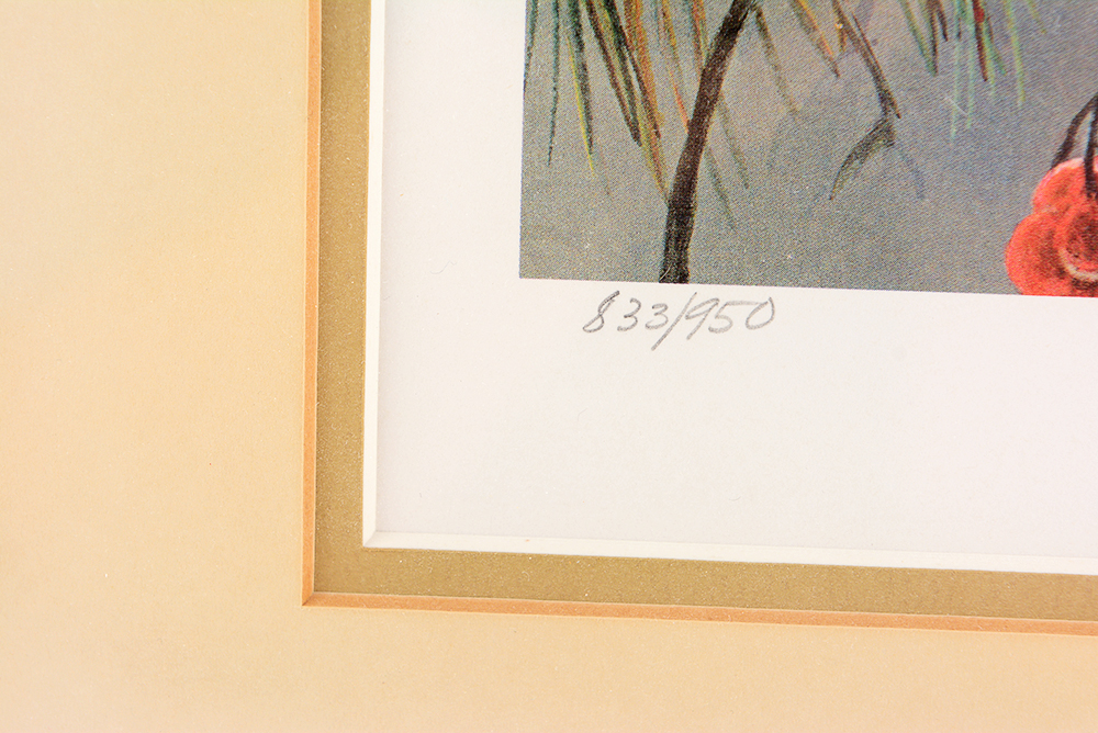 Robert Bateman "Winter Song-Chickadees" Limited Edition Print