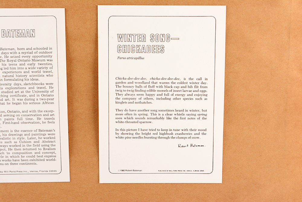 Robert Bateman "Winter Song-Chickadees" Limited Edition Print