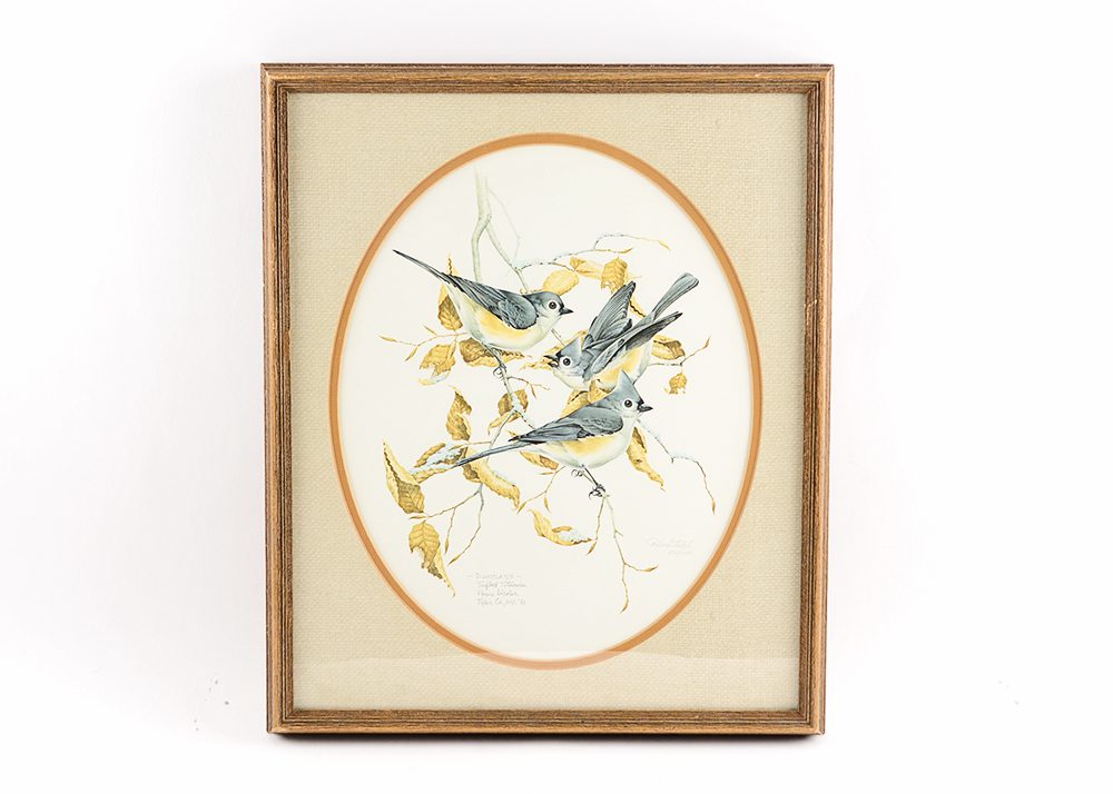 Don Whitlock "Tufted Titmouse" Offset Lithograph