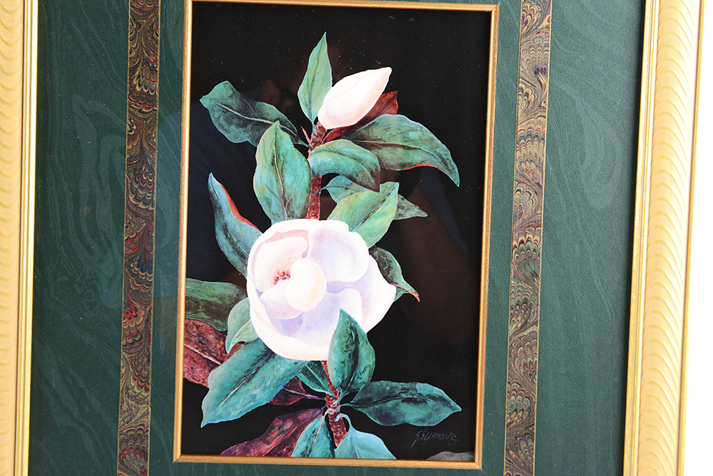 Framed Floral Lithographs