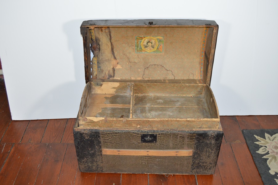 Antique Alligator Skin Steamer Trunk