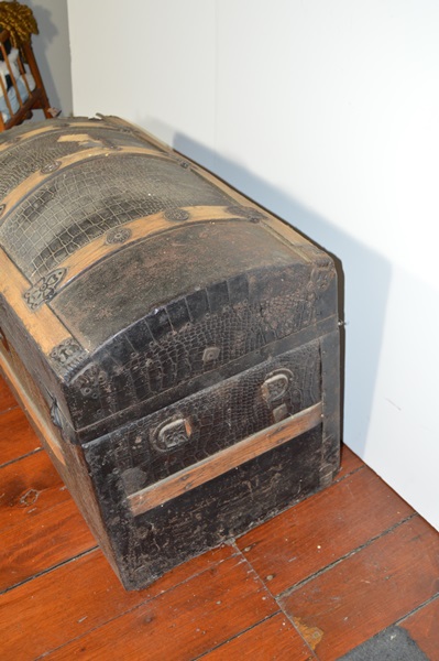 Antique Alligator Skin Steamer Trunk