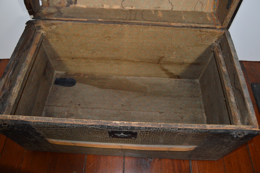 Antique Alligator Skin Steamer Trunk
