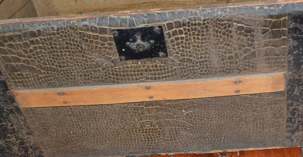 Antique Alligator Skin Steamer Trunk