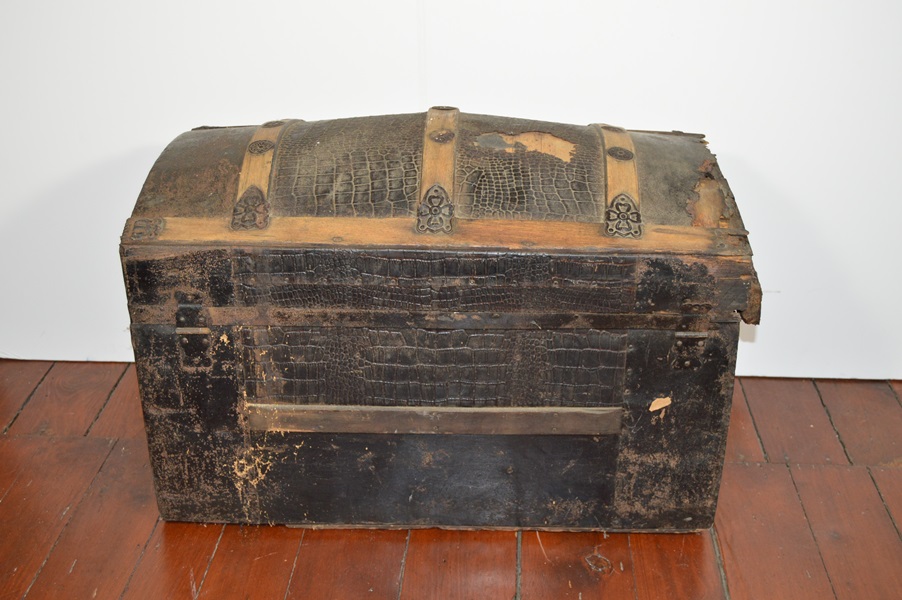 Antique Alligator Skin Steamer Trunk