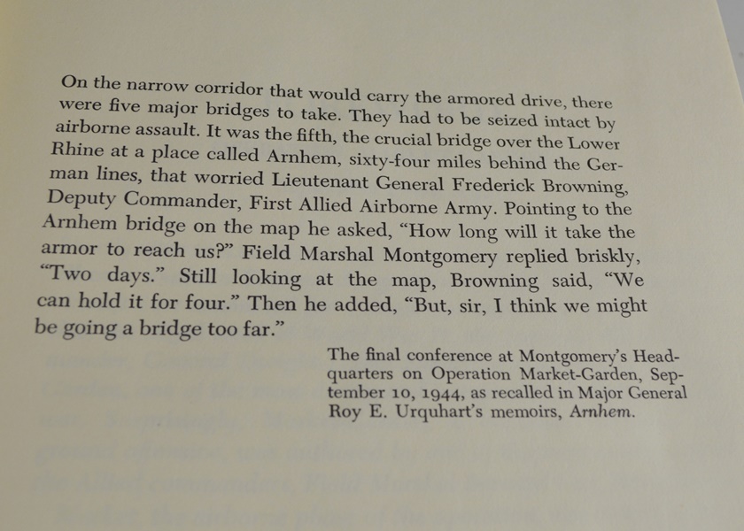 Cornelius Ryan "A Bridge Too Far" Hardcover Book