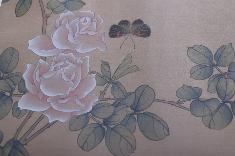 Pair of Floral Japanese Silk Prints