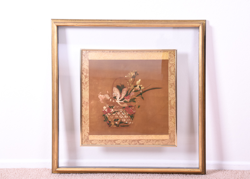 Reproduction Print of Flowers in Basket