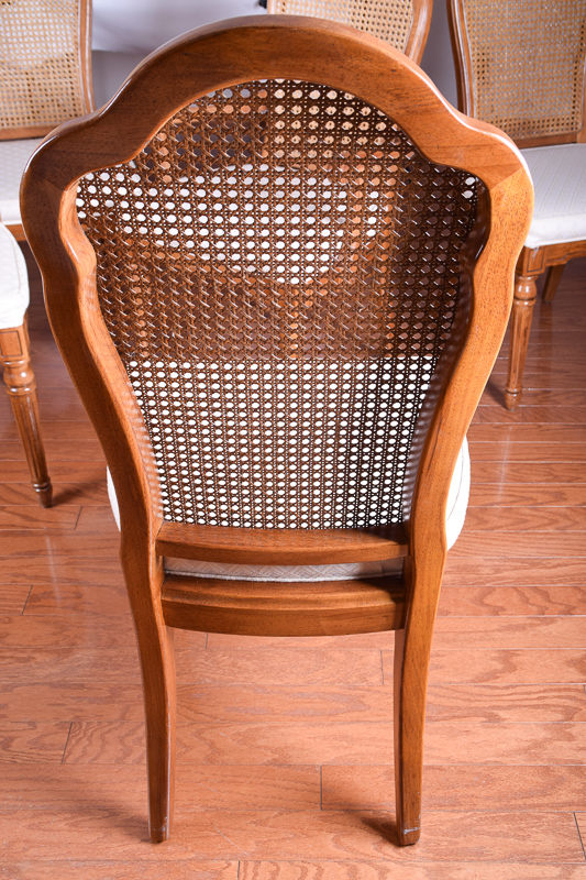 Set of Six Thomasville Cane Back Dining Chairs