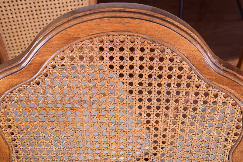 Set of Six Thomasville Cane Back Dining Chairs