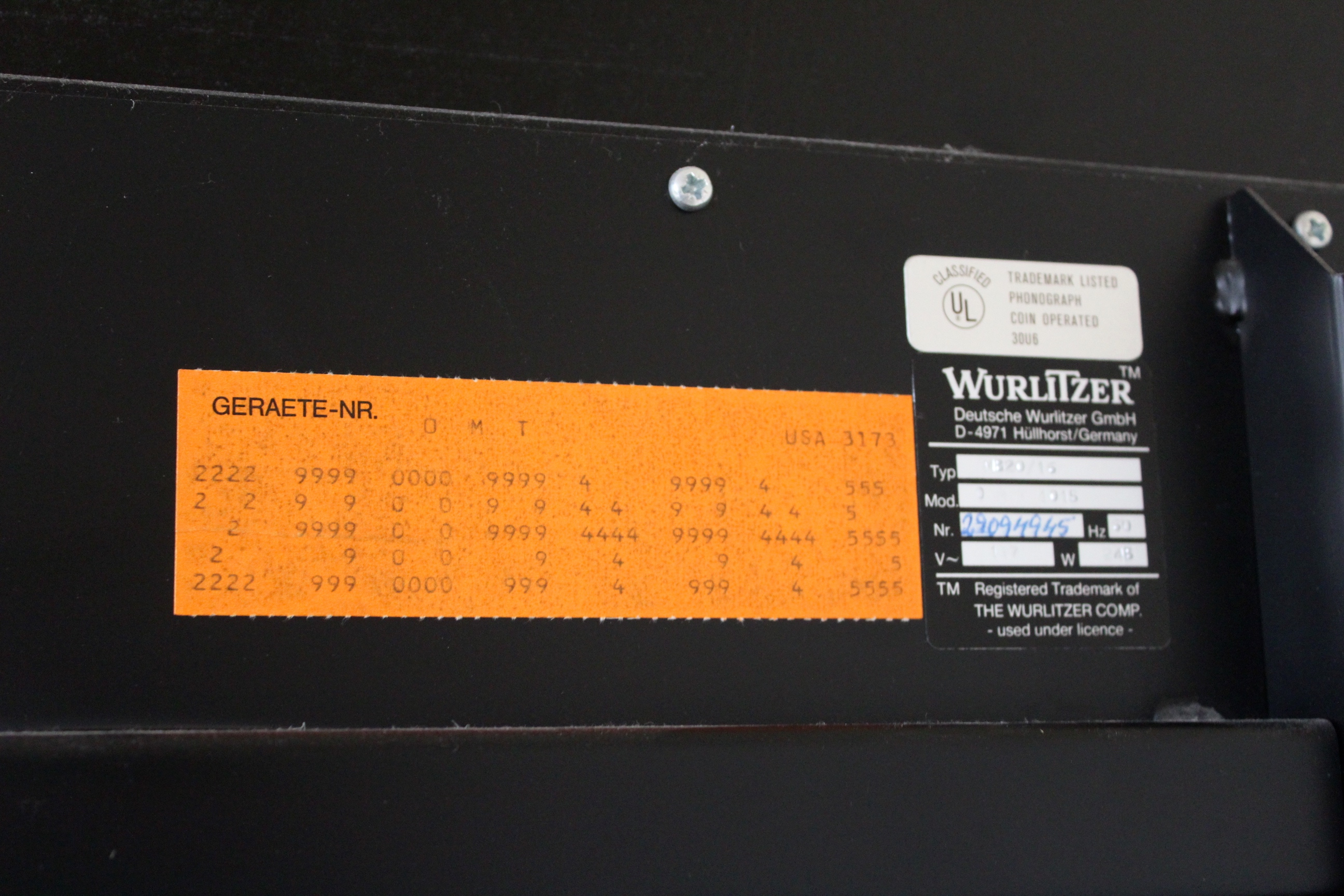 Reproduction 1946 Wurlitzer Model 1015 "One More Time" Jukebox