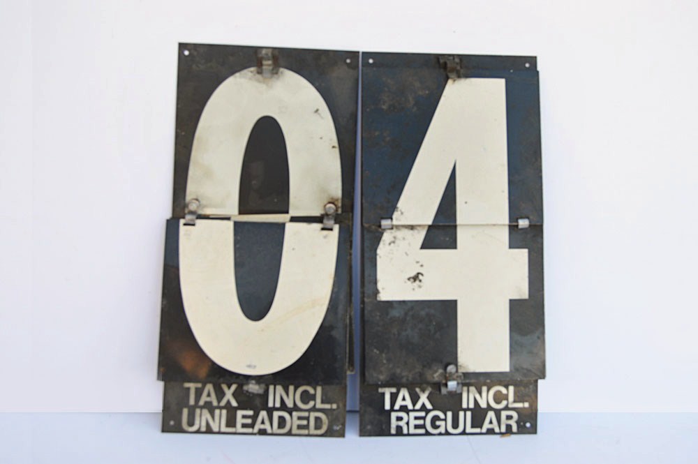 Retro Gas Station Price Flip Number Sign