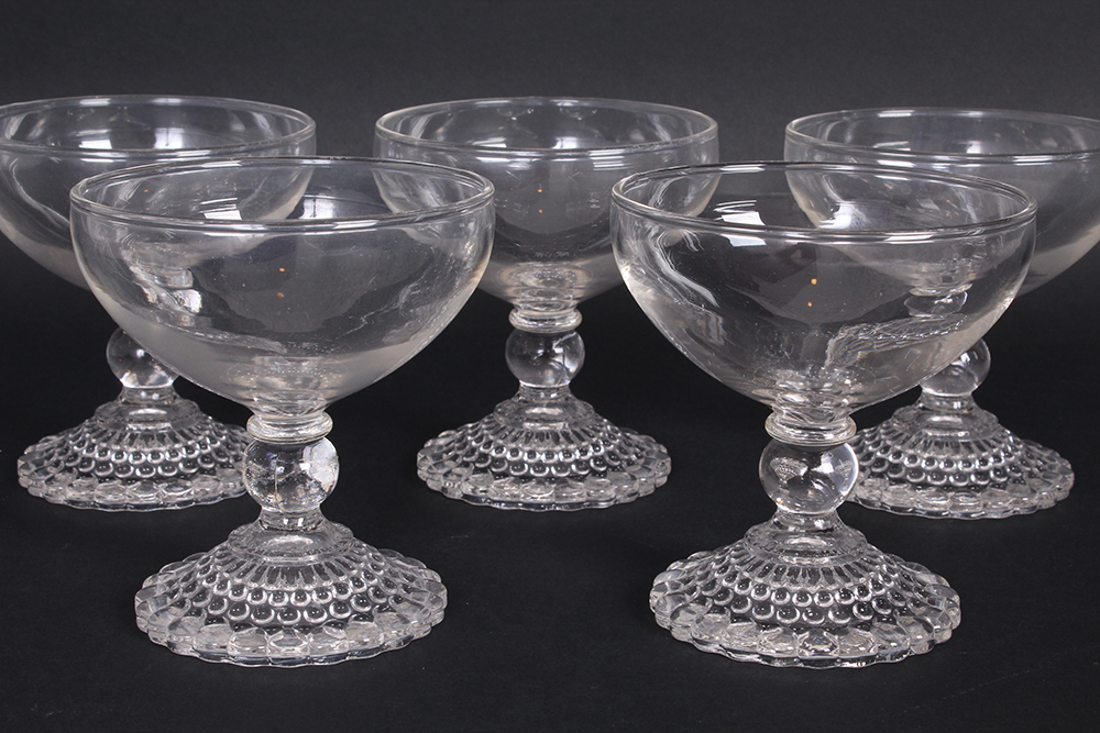 Glass Hobnail Champagne Coupes