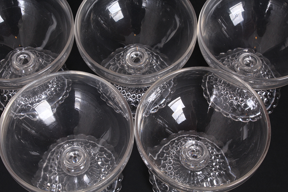 Glass Hobnail Champagne Coupes
