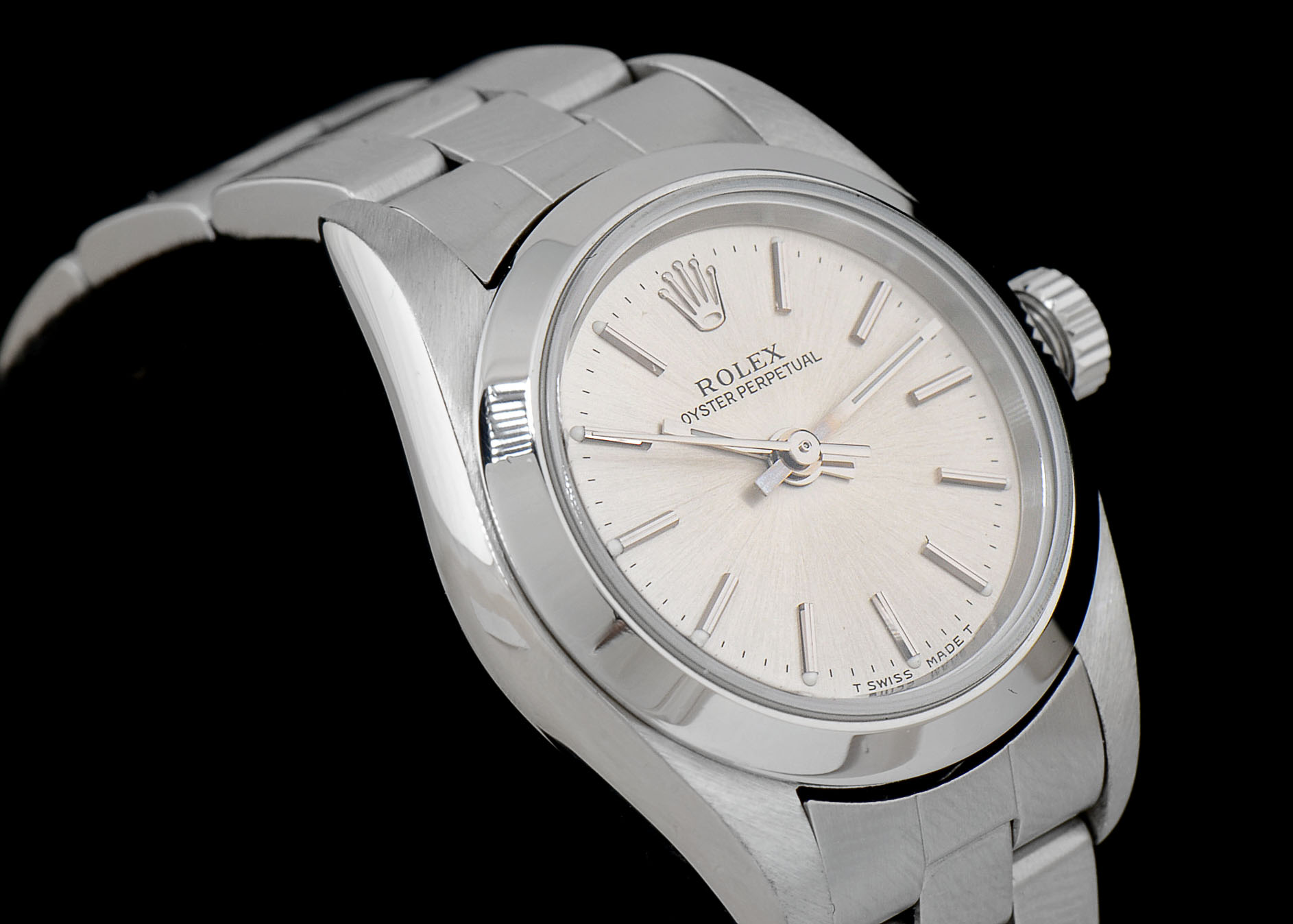 Women's Rolex Oyster Perpetual No Date Steel Silver Automatic