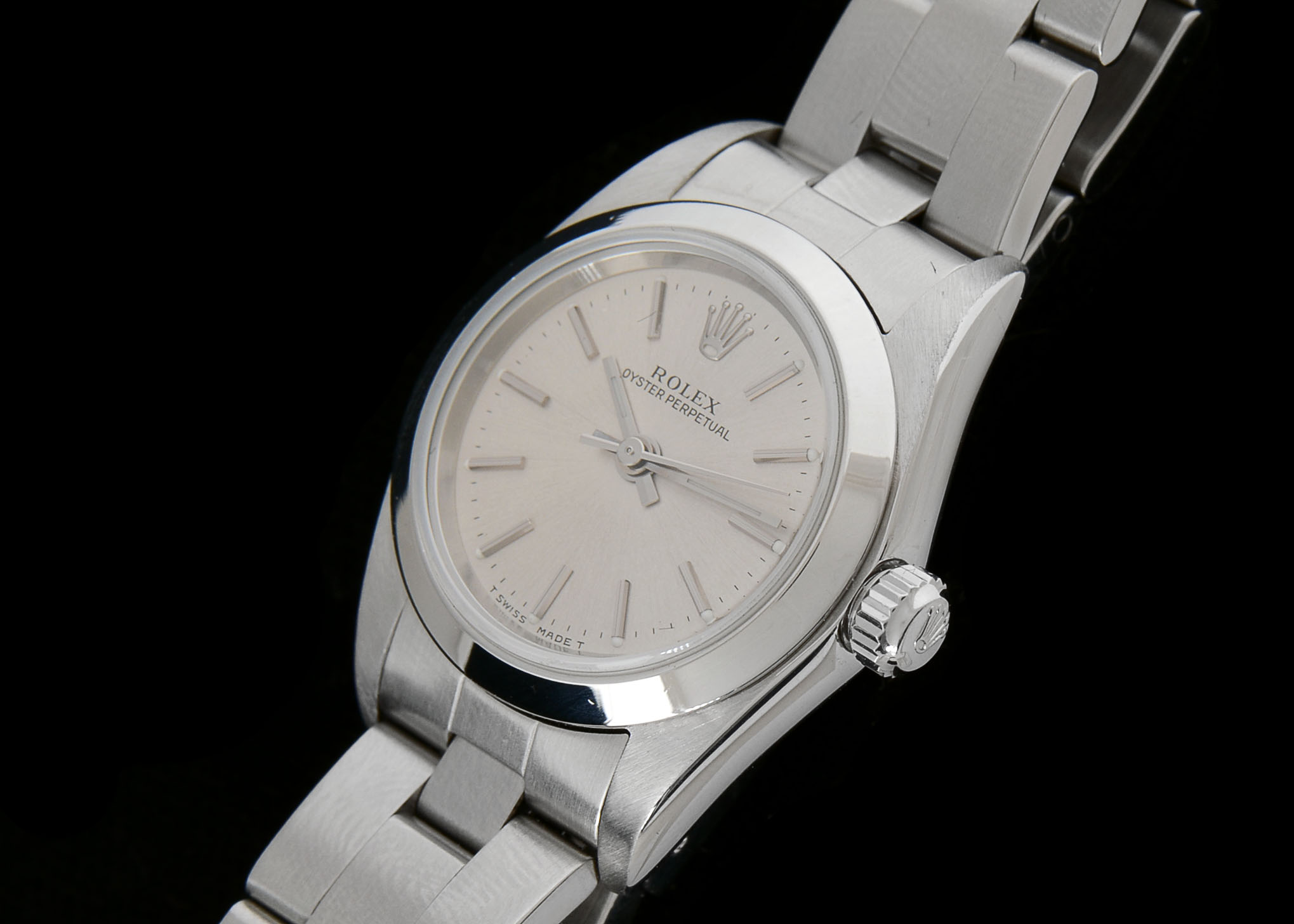 Women's Rolex Oyster Perpetual No Date Steel Silver Automatic