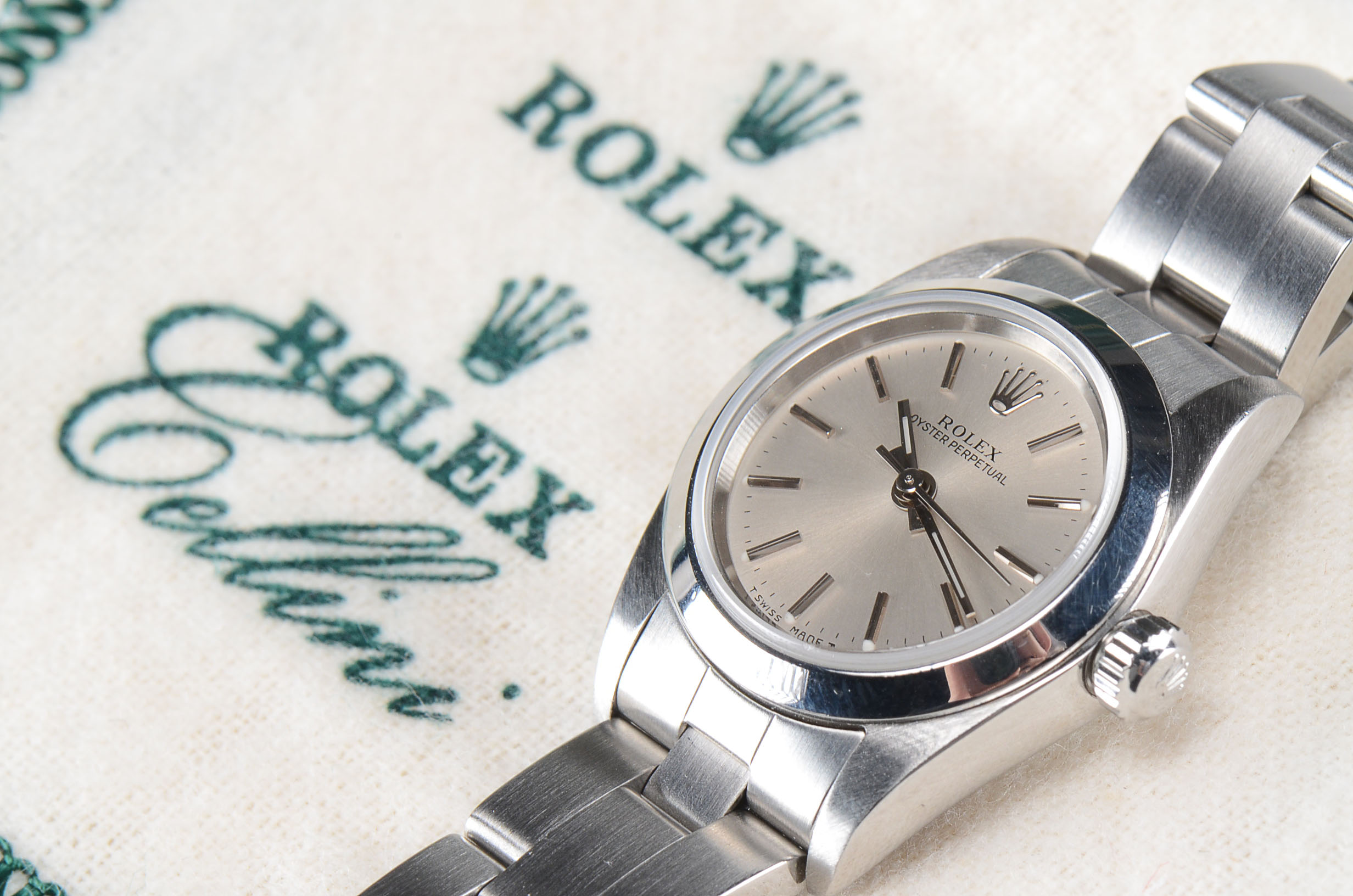 Women's Rolex Oyster Perpetual No Date Steel Silver Automatic