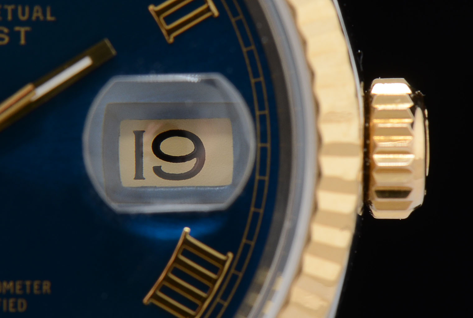 Rolex Perpetual Datejust 18K Gold YG.SS Blue Roman Dial Jubilee