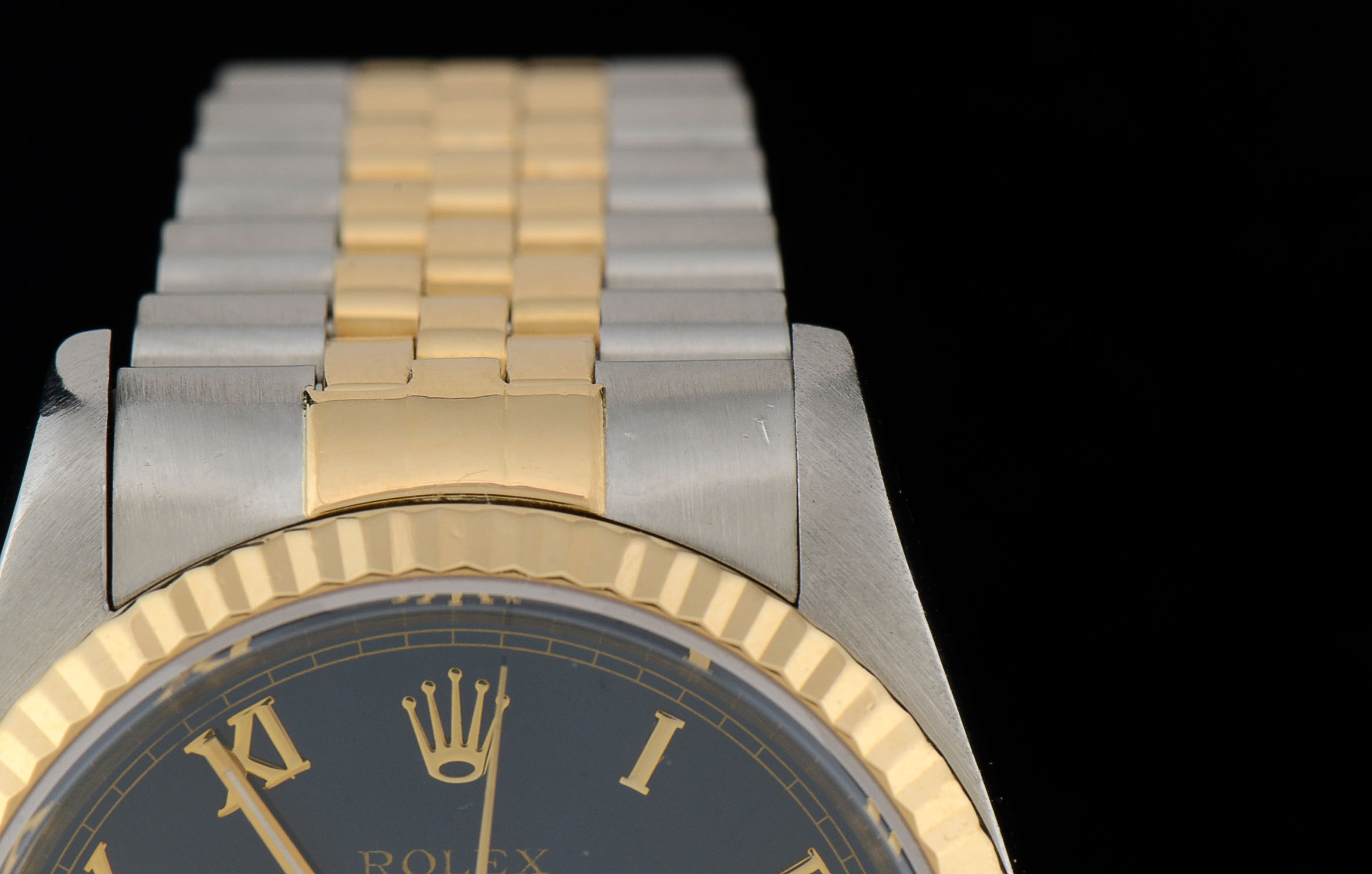 Rolex Perpetual Datejust 18K Gold YG.SS Blue Roman Dial Jubilee