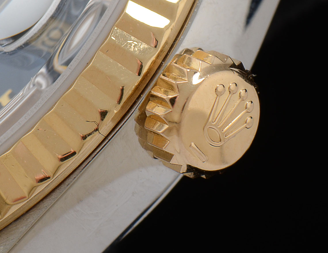 Rolex Perpetual Datejust 18K Gold YG.SS Blue Roman Dial Jubilee