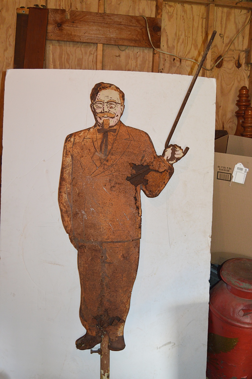 Vintage 1960's Life-Size KFC Colonel Sanders Weathervane Sign
