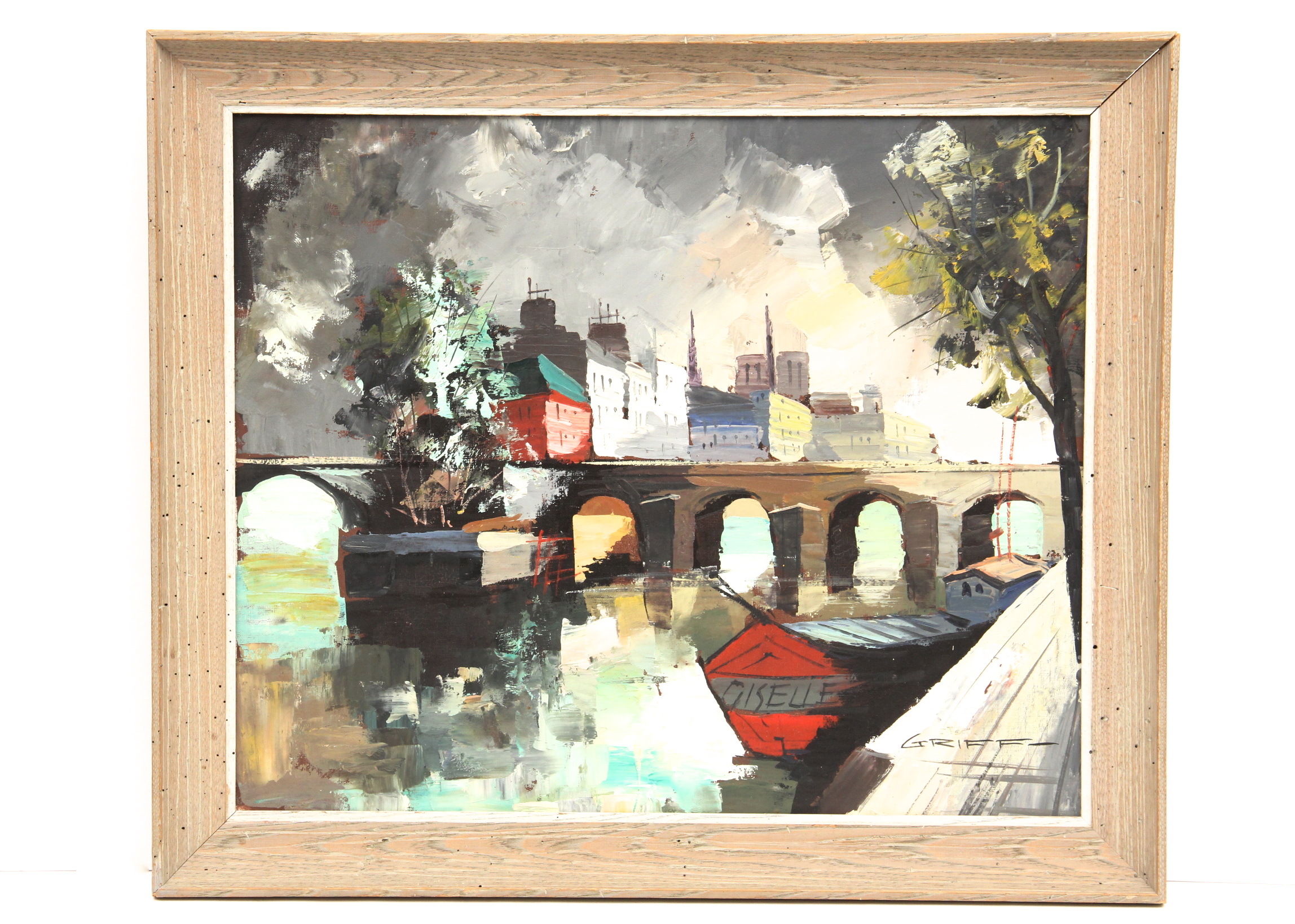 Signed M. Edward Griff Original Oil on Canvas Painting