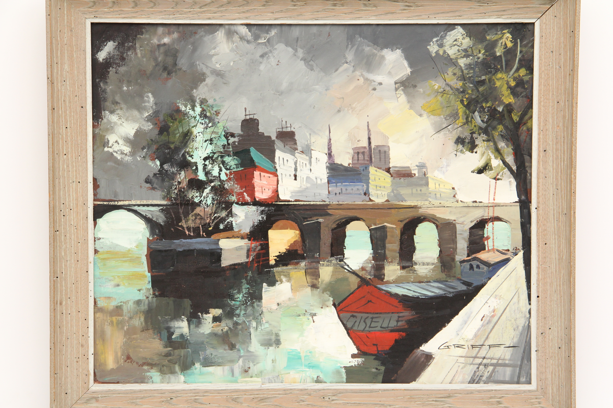 Signed M. Edward Griff Original Oil on Canvas Painting