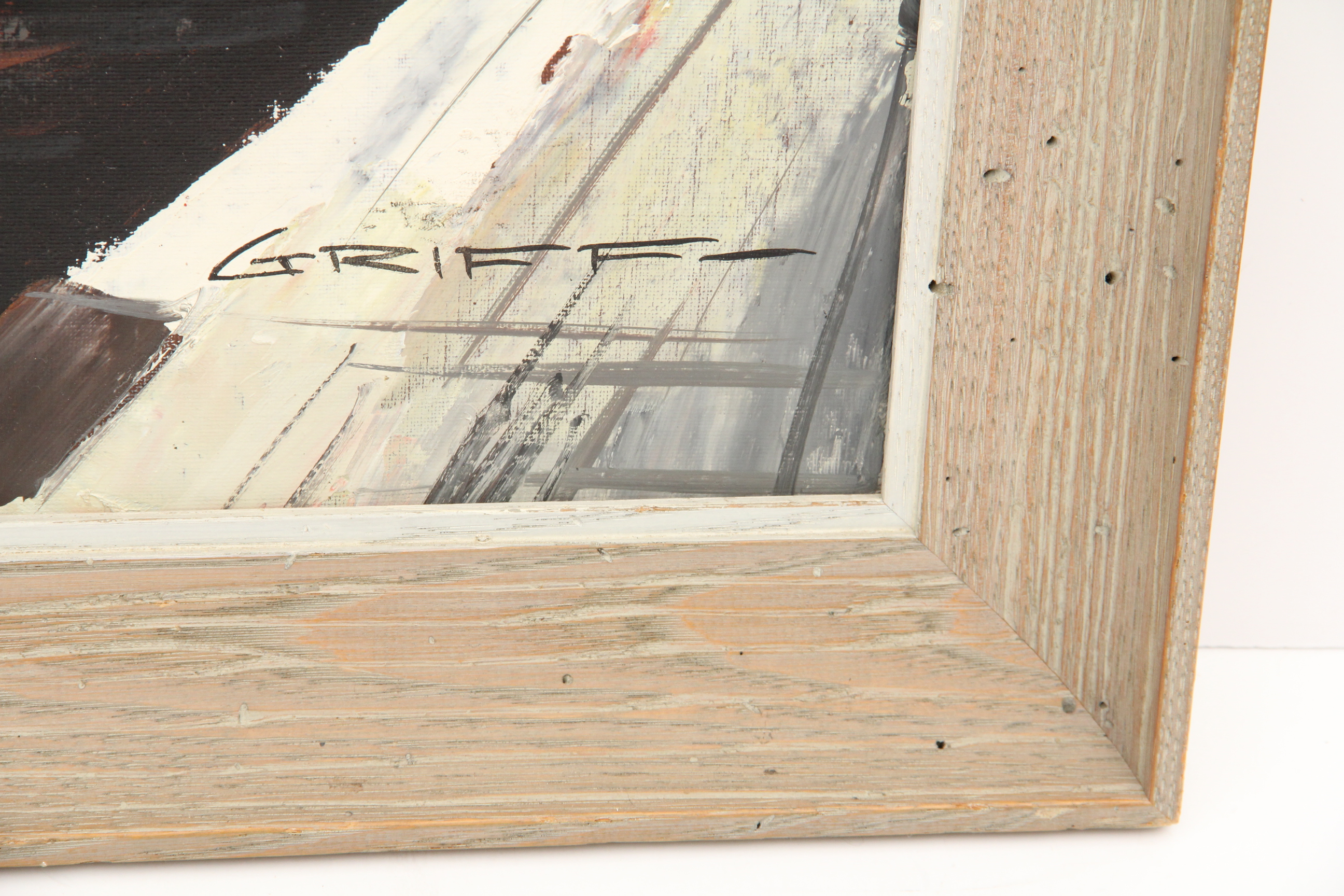 Signed M. Edward Griff Original Oil on Canvas Painting