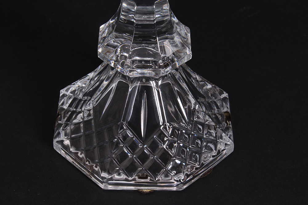 Crystal Stemmed Decorative Floral Dish