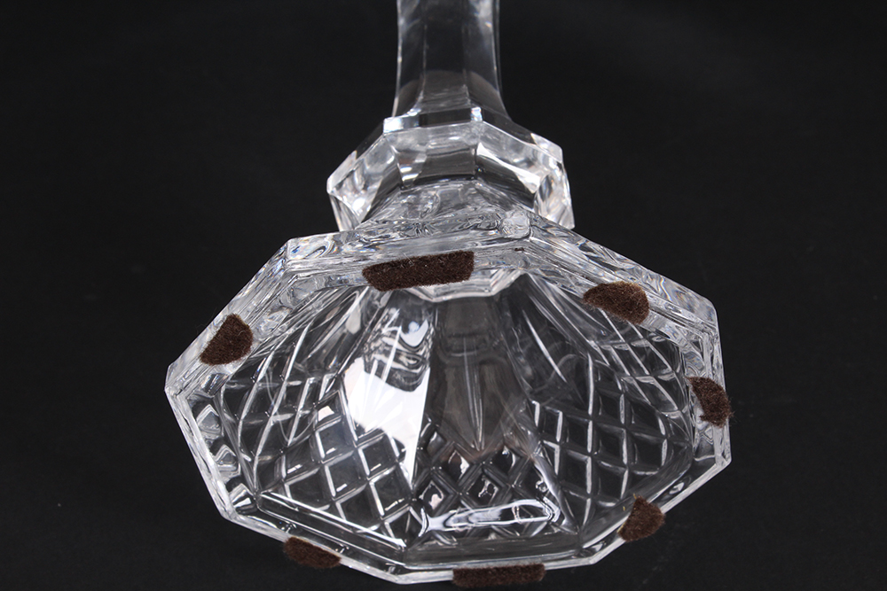 Crystal Stemmed Decorative Floral Dish