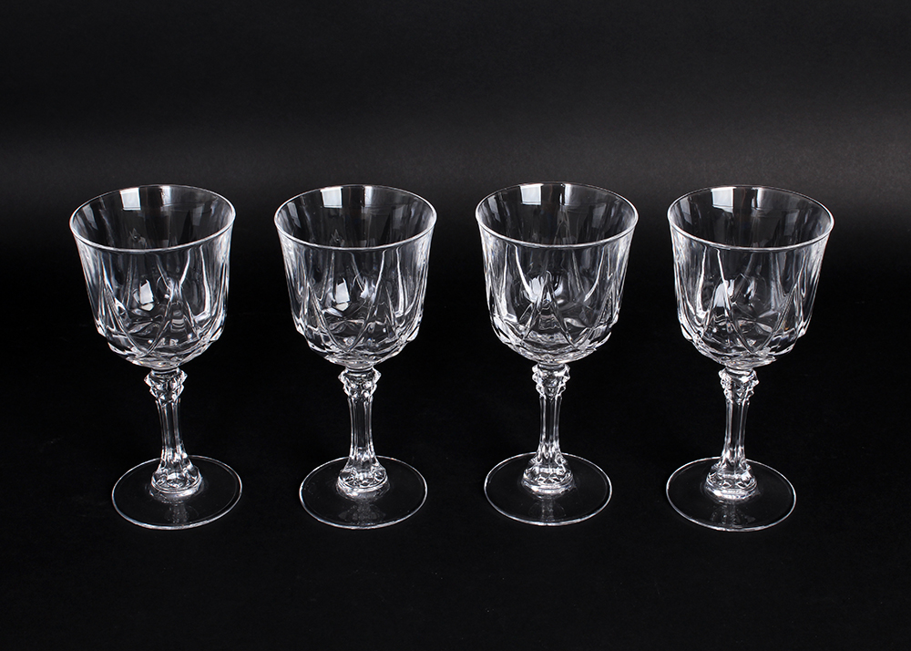 Set of Crystal Stemmed Glasses