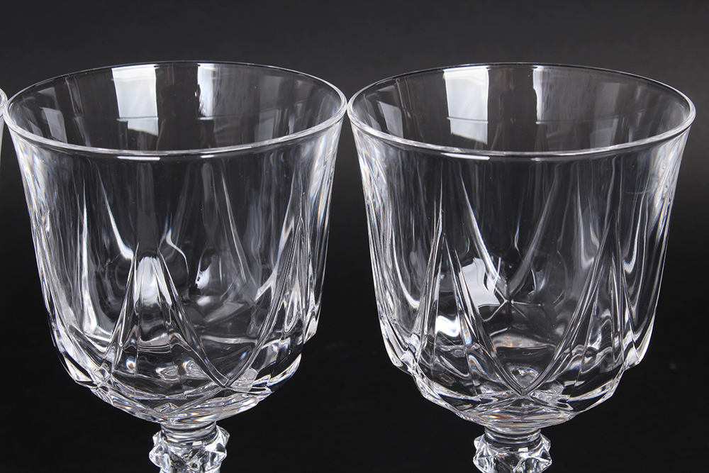 Set of Crystal Stemmed Glasses