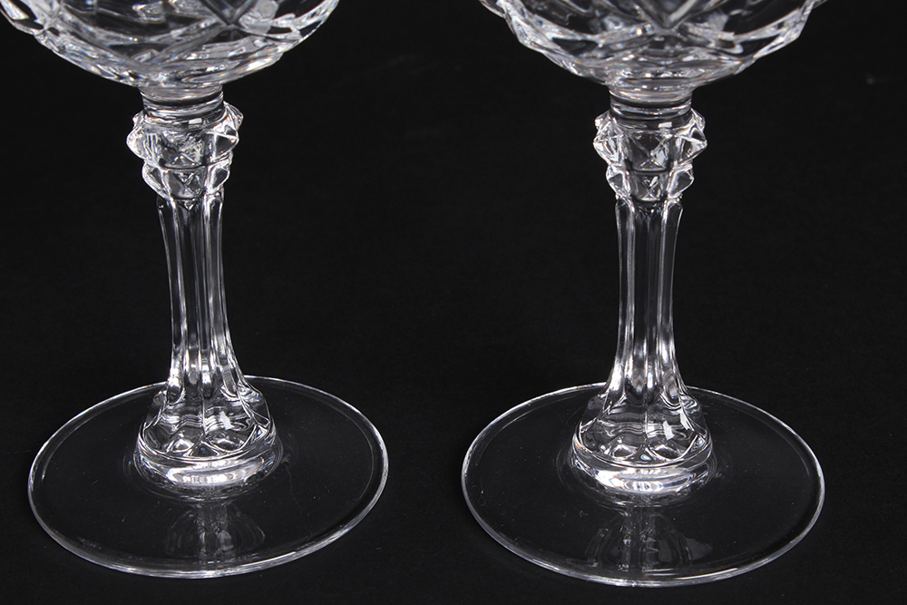 Set of Crystal Stemmed Glasses