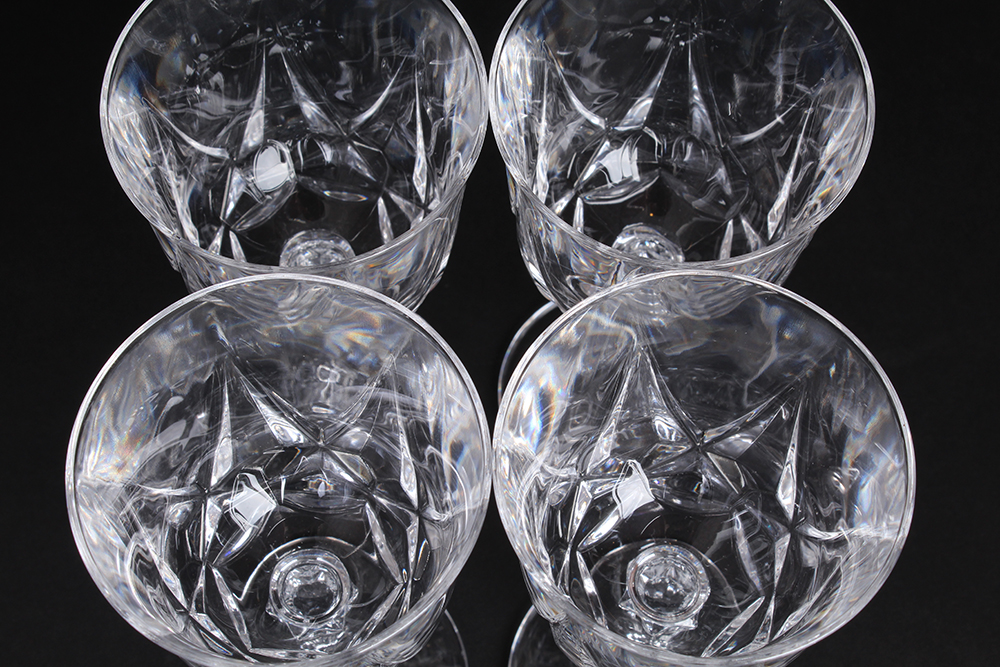 Set of Crystal Stemmed Glasses