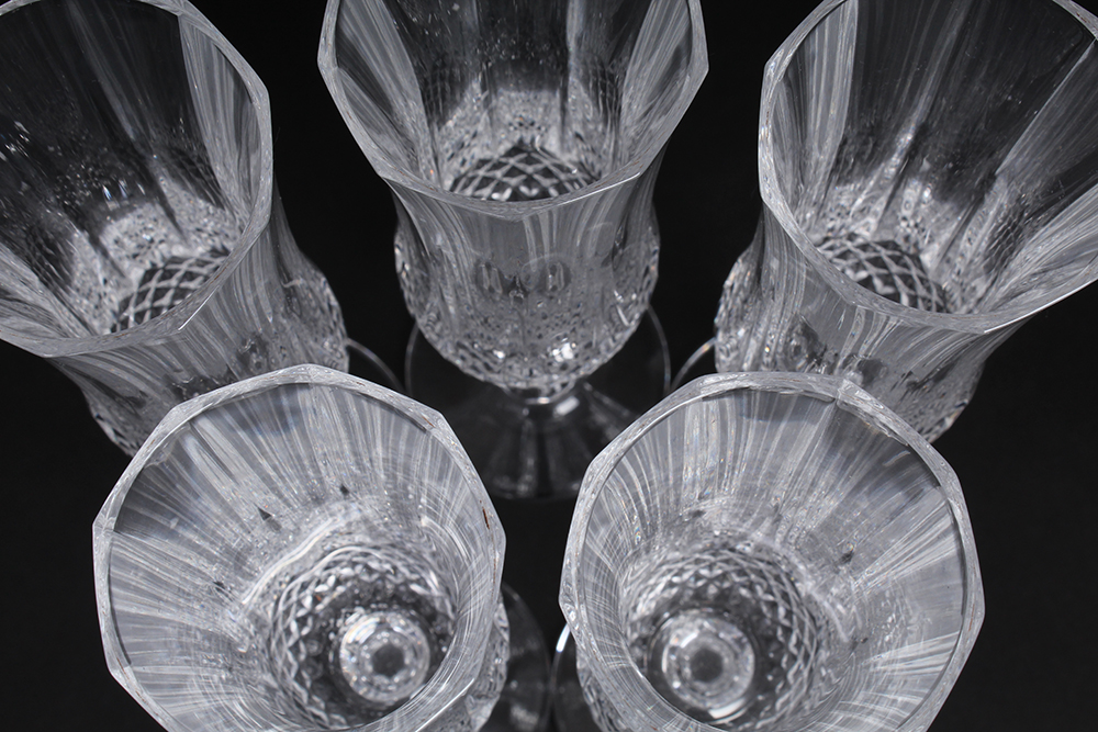 Set of Cut Crystal Champagne Flutes