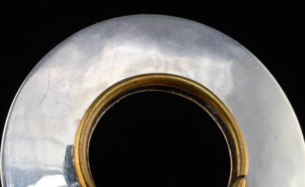 Pair of Anne Hellman Sterling Disc Earrings with 14K Accent