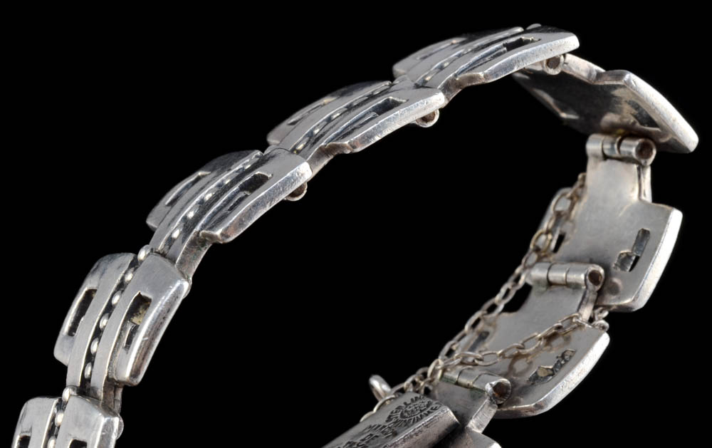 Vintage Margot De Taxco, Mexico Sterling Pre-Columbian Bracelet